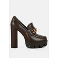 thumbnail image 1 of Y2K Chunky High Block Heeled Loafers, 1 of 11