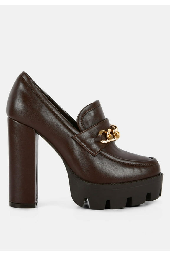 Y2K Chunky High Block Heeled Loafers