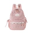 thumbnail image 1 of Y2K Corduroy Backpack with Bow Star & Lace , Preppy Kawaii Daily Daypack, 1 of 4