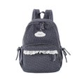 thumbnail image 1 of Y2K Corduroy Backpack with Bow Star & Lace , Preppy Kawaii Daily Daypack, 1 of 2