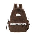 thumbnail image 1 of Y2K Corduroy Backpack with Bow Star & Lace , Preppy Kawaii Daily Daypack, 1 of 3