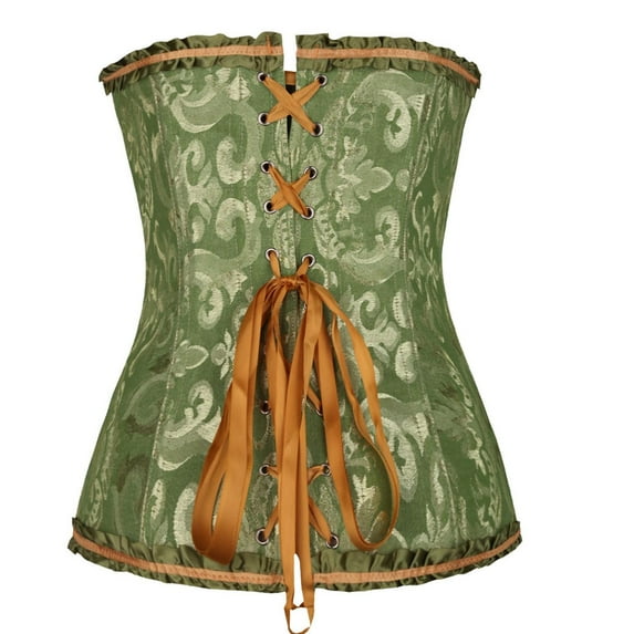 Y2K Corsets Tops for Women Sexy Strong Boned Floral Corset Lace Up Overbust Waist Cincher Bustier Lingerie Bodyshaper