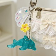 Y2K Cute Dolphin Keychain 1 Pack, 10cm Alloy Cartoon Animals Key Chain for Bags, Backpack Pendant Purse Charm for Women Girls, Kawaii Phone Strap Luggage Tag Gift
