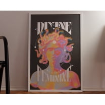 Y2K Divine Feminine Gradient Art Poster For Modern Living Room Or Bedroom Decor Wall Art, Modern Wall Decor For Living Room, 8x12 UNFRAMED