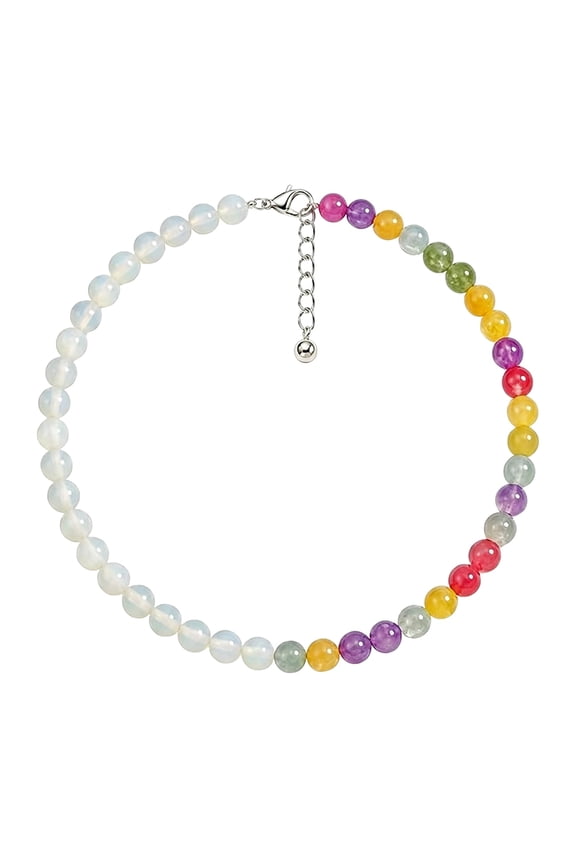Y2K Dopamine Color Changing Mood Jewelry Set for Women UV Reactive Beaded Necklace Bracelet Summer Beach