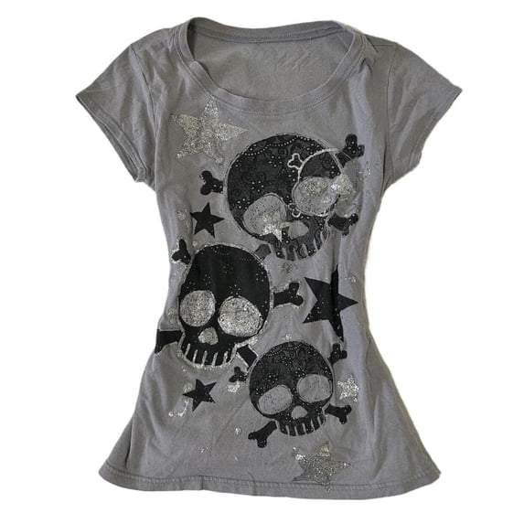Y2K Emo Grunge Shirts Women Girl Vintage Graphic Tee Tops 2000s Mcbling Clothes