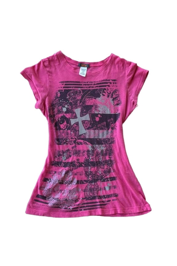 Y2K Emo Grunge Shirts Women Girl Vintage Graphic Tee Tops 2000s Mcbling Clothes
