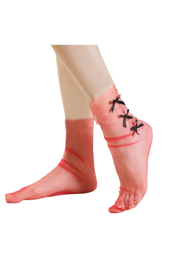 Y2K Fashion Hollow Out Sheer Ankle Socks for Ladies, Thin Transparent Silk Short Hosiery, Stylish Lightweight Mesh Socks for Party Night Out & Daily Casual Matching