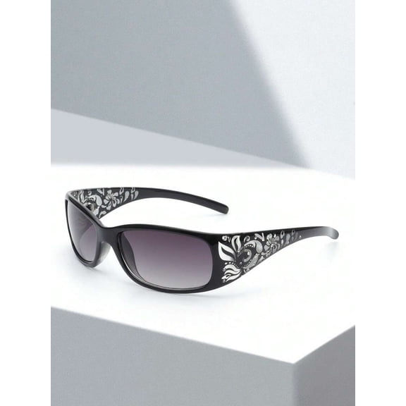 Y2K Floral Embossed Mini Square Fashion Glasses, Ideal for Daily Wear & Parties
