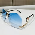 thumbnail image 1 of Y2K Frameless Oversized Fashion Glasses for Wome -Gradient Pink to Clear Lenses, Hollow-Out Temple Arms, Protection Anti-Glare Coating,Luxury Fashion Accessories for Beach Vacations,Travel Photography, 1 of 9