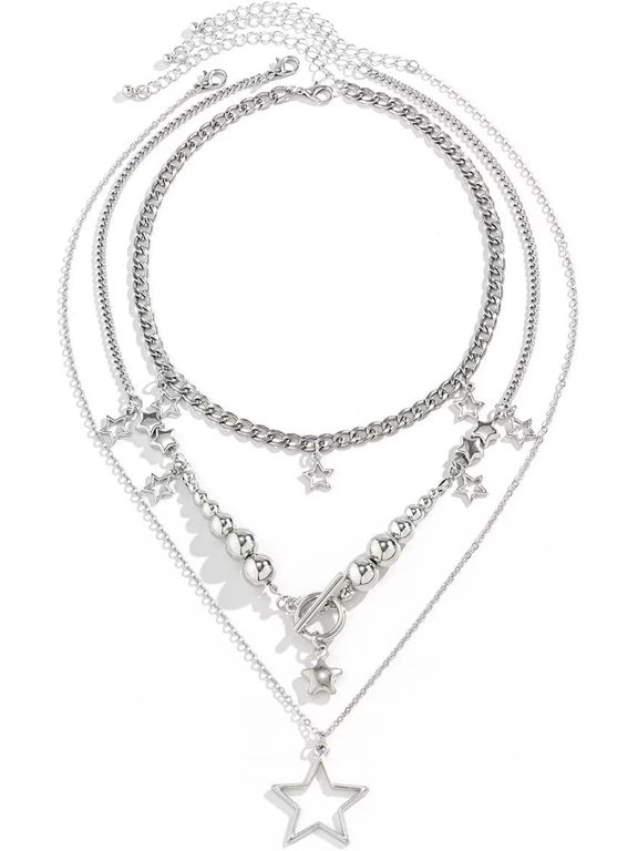 Y2K Gothic Star Tassel Pendant Necklace for Summer Festival, 1PCS