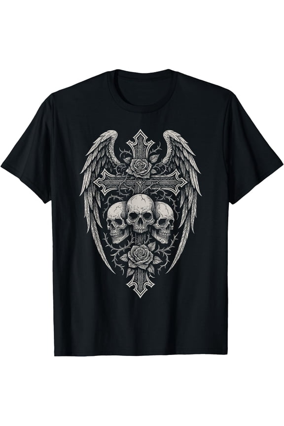 Y2K Grunge Aesthetic Alt Goth Skull Cross Gothic T-Shirt, Unisex T-Shirt