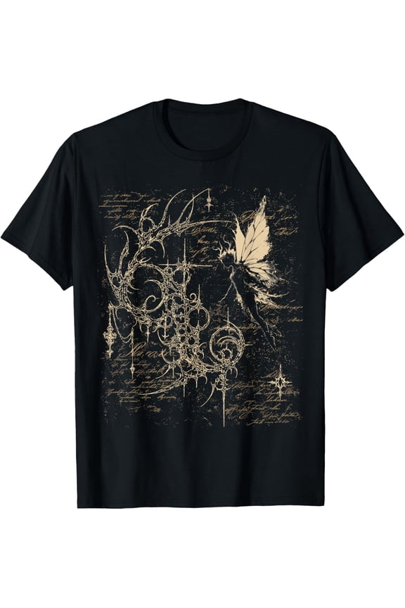Y2K Grunge Alt Goth Fairy Sigilism Vintage Graphic T-Shirt- Classic Unisex 100% Cotton Crew Neck T-Shirt Breathable Casual Everyday Wear Affordable Graphic Soft t shirt Cheap t shirts