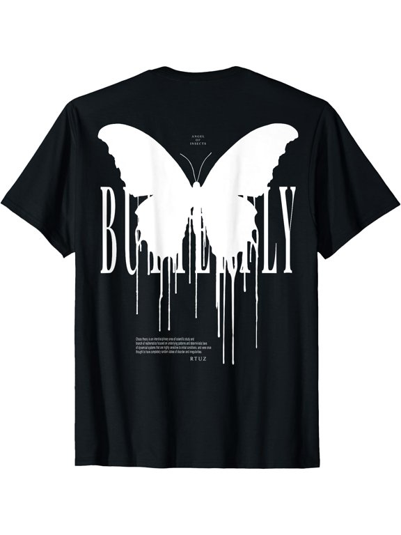 Y2K Hip Hop Back Print Streetwear Chaos Effect Butterfly T-Shirt