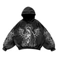 thumbnail image 1 of Y2K Hoodies for Men Vintage Graphic Long Sleeve Pullover Hooded Sweatshirt Streetwear Casual Black L, 1 of 3