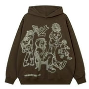 BUFGACEH Y2K Hoodies for Women Men Unisex Cartoon Graphic Hoodie Jacket Aesthetic Harajuku Oversized Sweatshirt Streetwear