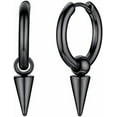 thumbnail image 1 of Y2K Jewelry 18K Gold Plated Sterling Silver Huggie Hoops Earrings, Ankh Cross/Lighting Bolt/Feather/Italian Horn/Star of David Dangle Drop Earrings for Women, 1 of 13