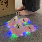 Y2K Kawaii Chiikawa Toy Slippers Usagi Hachiware Slippers Glow Wearing Outside Home Anti-Slip Flip-Flops Shoes Woman Gift