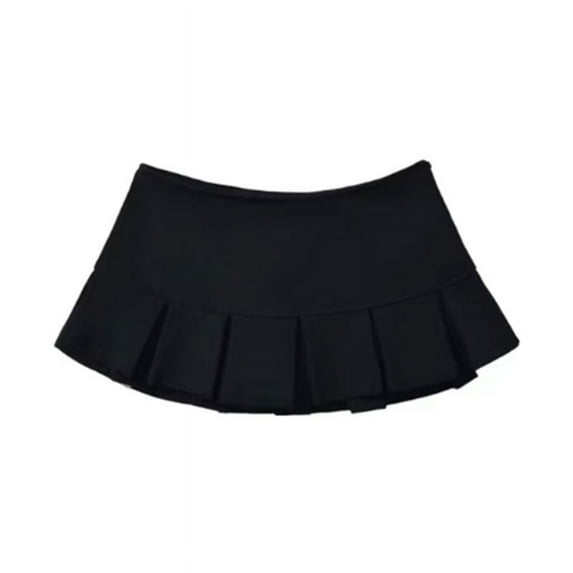 Y2K Mini Skirt Women Low Waist Wide Pleat Light Grey Sexy Vintage A-line Pleated Skirt Casual Skort Summer