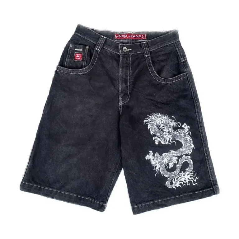 Y2K New Hip Hop Baggy Jeans Retro Pattern Summer Denim