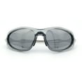 thumbnail image 1 of Y2K Oval Wrap Around Plastic Fancy Metal Arm Sunglasses Slate - Silver Mirror, 1 of 8