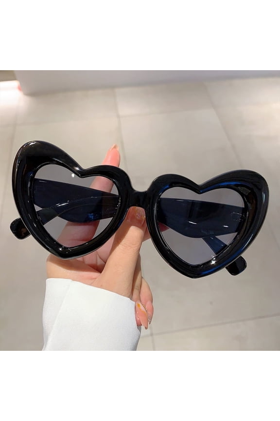 Y2K Oversized Luxury Brand Designer Love Heart Sunglasses Women For Men Trend Sun Glasses Punk Pink Shades Vintage Candy Eyewear