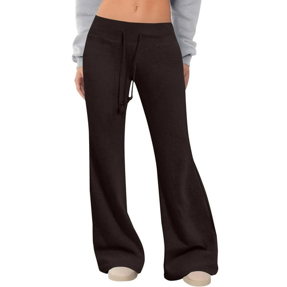 Y2K Pants, Audhol Flare Leggings for Women High Waisted Flared Yoga Pants Soft Wide Leg Sweatpants Bell Bottoms Flare Sweatpants Women Coffee, XL