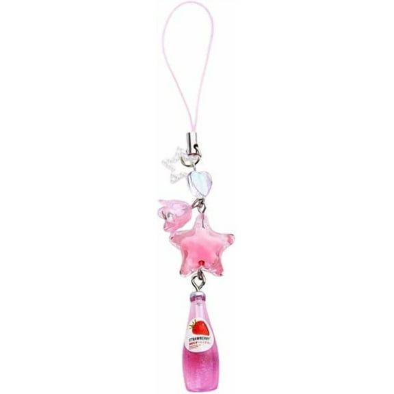 Y2K Phone Charm Strap Soda Phone Case Accessories for Women Cute Cell Phone Keychain Strap Aesthetic Phone Charm Lanyard