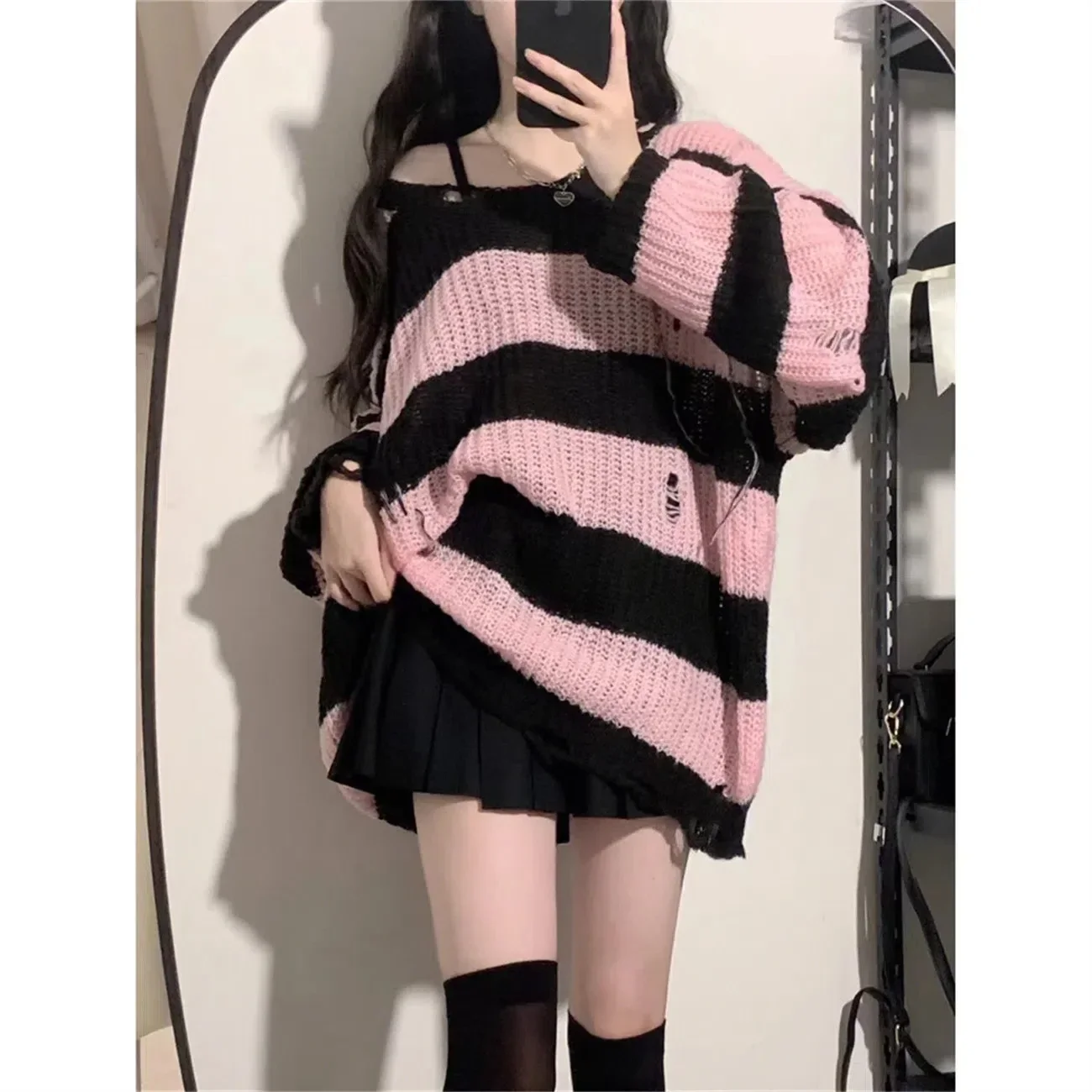 Pink and black sweater deals