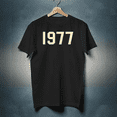 thumbnail image 1 of Y2K Retro 1977 Vintage Black Bold Golden Graphic Hoodie Shirt for Men & Women, up to Size 5XL, 1 of 2