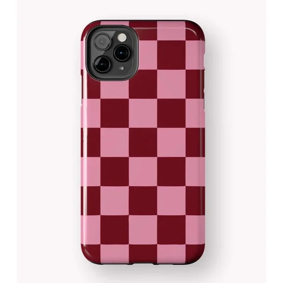 Y2K Retro Checkerboard Print Pattern Protective Case for iPhone 11 12 13 14 15 16 17 Pro Max