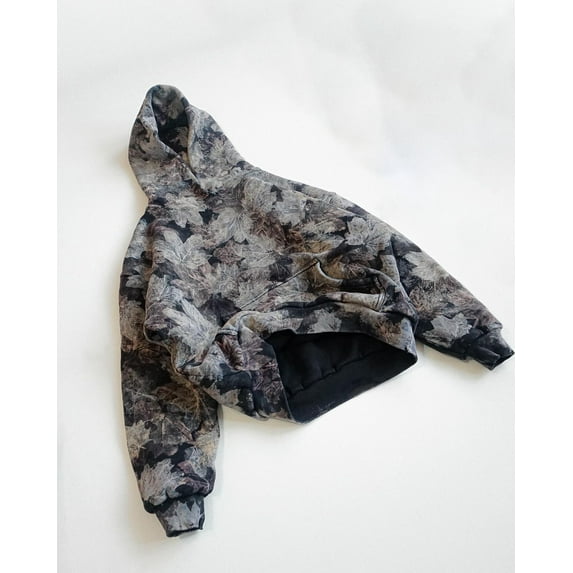 Y2K Retro High Street Hip Hop Oversized Camouflage Hoodie for Men and Women Printed Leaf Pattern Pullover Sweatshirt Hoodie Tops (Beige,XL)