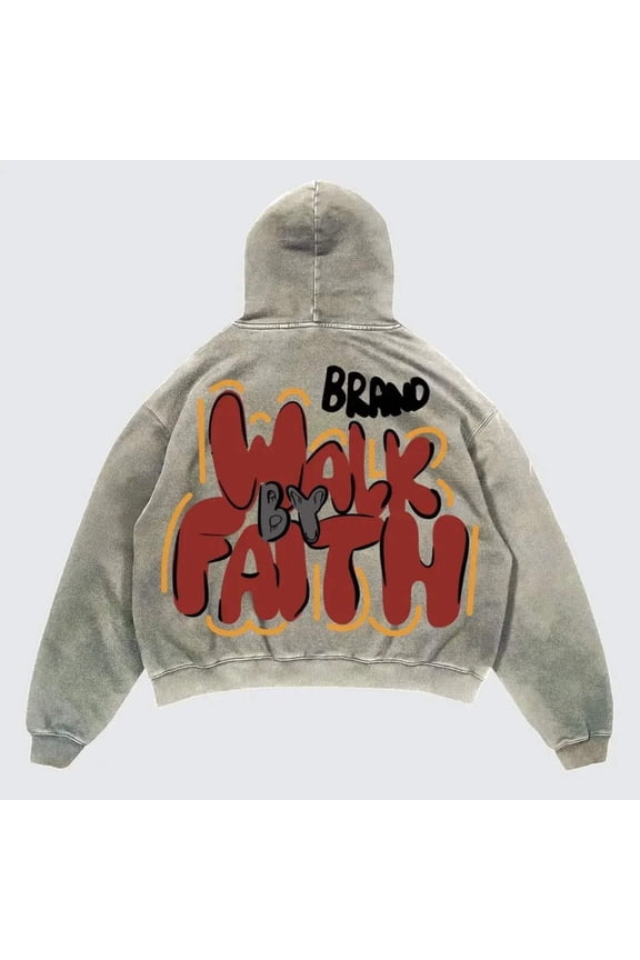 Y2K Retro Hooded Sweatshirt Harajuku Pattern Printed Long sleeved Pullover New Retro Street Hip Hop Couple Loose Hoodeds Tops