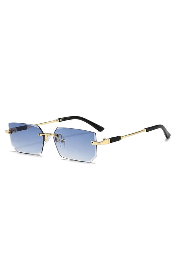 Y2K Rimless Rectangle Sunglasses for Women Men Trendy Frameless Sun Glasses Shades for Women Men Summer Travel UV400 Eyewear