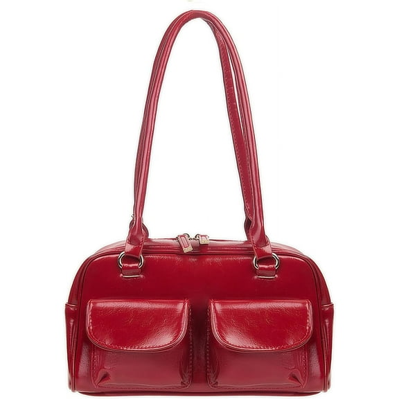 Y2K Shoulder Purses for Women Trendy - PU Leather Retro Boston Handbag, Lightweight and Versatile for Work and Travel