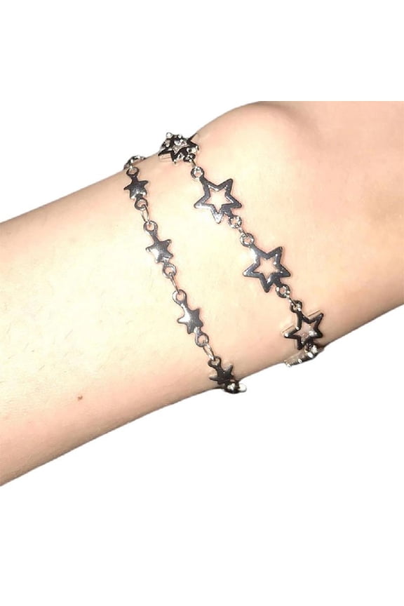 Y2K Small Five-pointed Star Bracelets for Women Girls Hollow Star Handchain