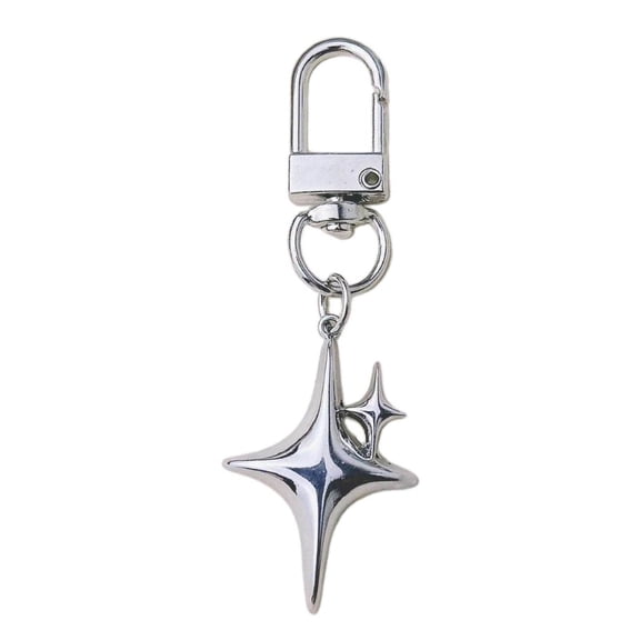Y2K Star Charm Pendant Keychain Metal Key Rings for Women Men Friendship Gift Handbag Decoration Handmade Jewelry Gift