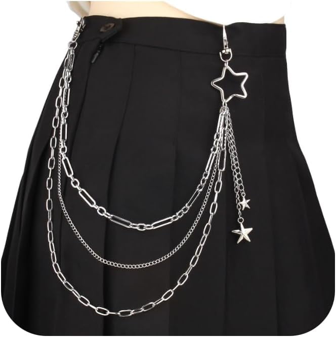 Y2K Star Pants Chain for Men Jean Chains for Women Pocket