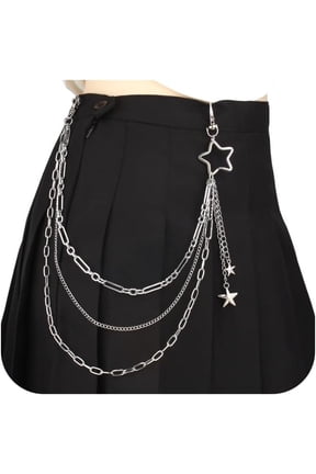 Y2K Star Pants Chain for Men Jean Chains for Women Pocket Chain for Pants Biker Hip Punk Chains Y2K Jewelry for Women Accessory Silver Trendy Fashion for Music Festival Concert Cosplay