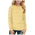thumbnail image 1 of Y2K Tops Summer Girls Long Sleeve T Shirts Kids Fall Tops Crewneck Basic Tees 5-14Y, 1 of 6