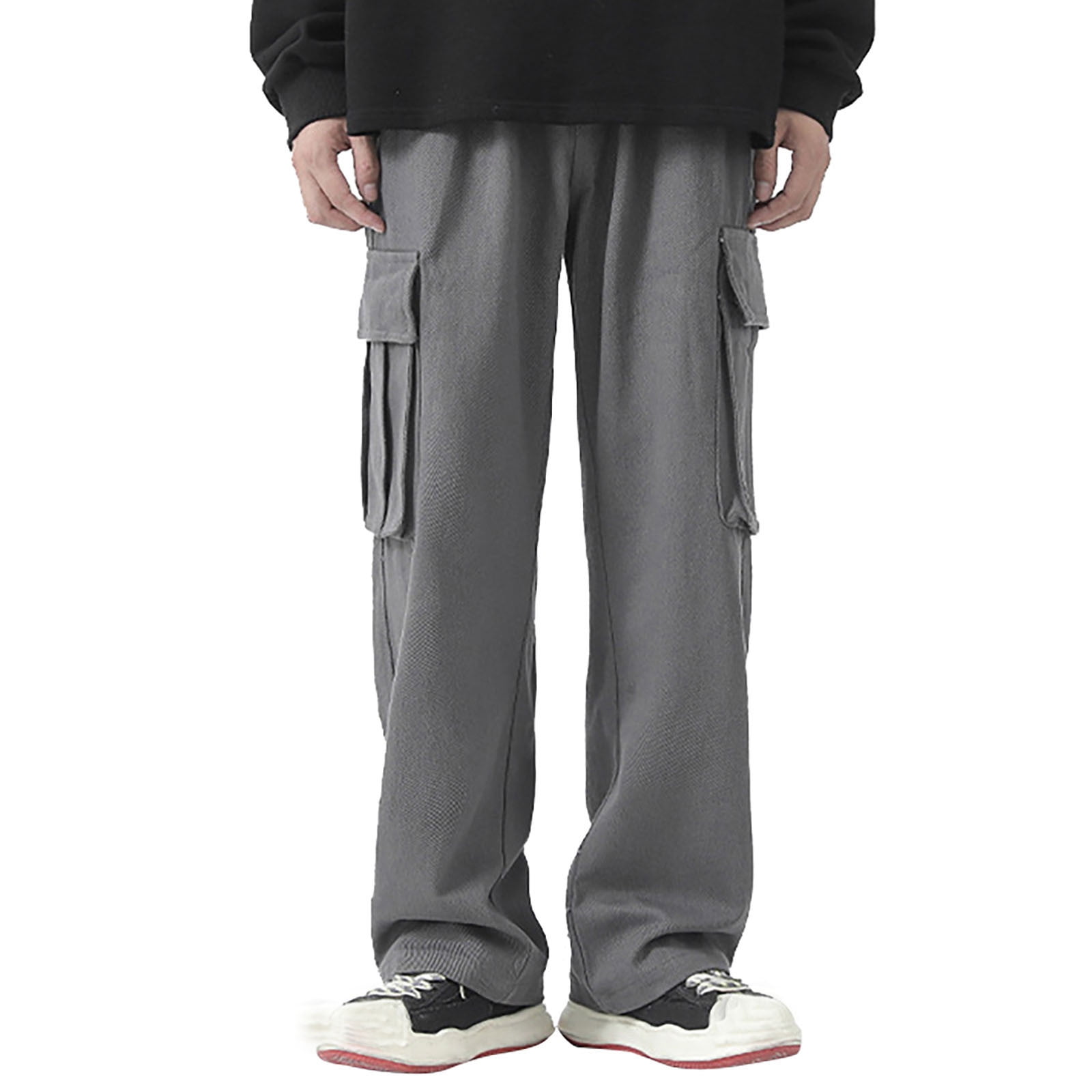 Y2K Trouser Outdoor Low Rised Solid Color Wide Leg Trousers Fashion Vintage Oversized Workout Pants Mentravel Casual Oversized Jogger Sweatpants with Pockets XL Walmart