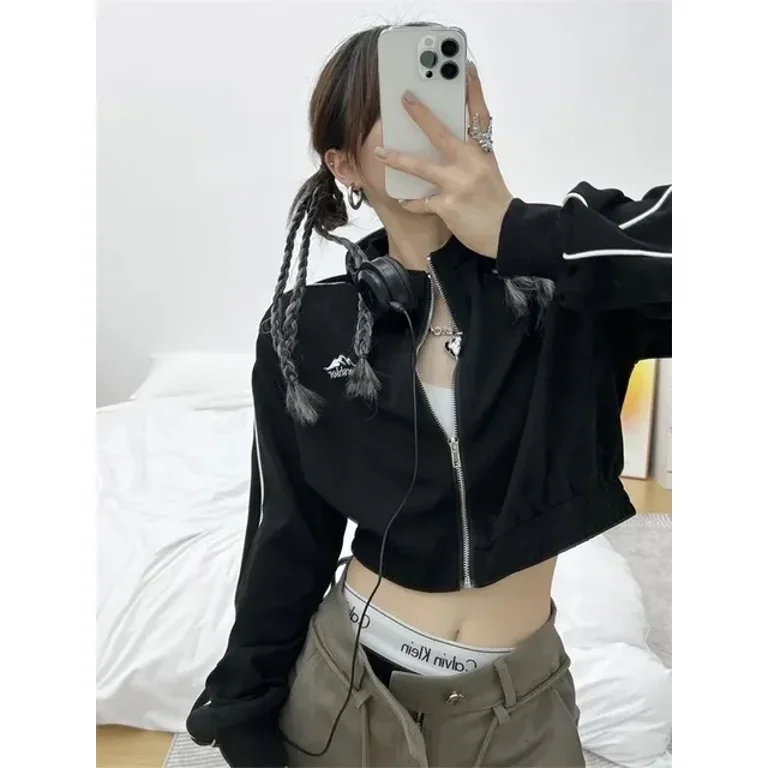 Striped crop hoodie sales