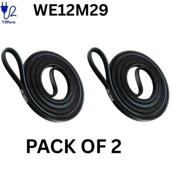 Y2PARTS WE12M29 Dryer Drum Belt Replacement for GE Hotpoint Dryers Pack of 2