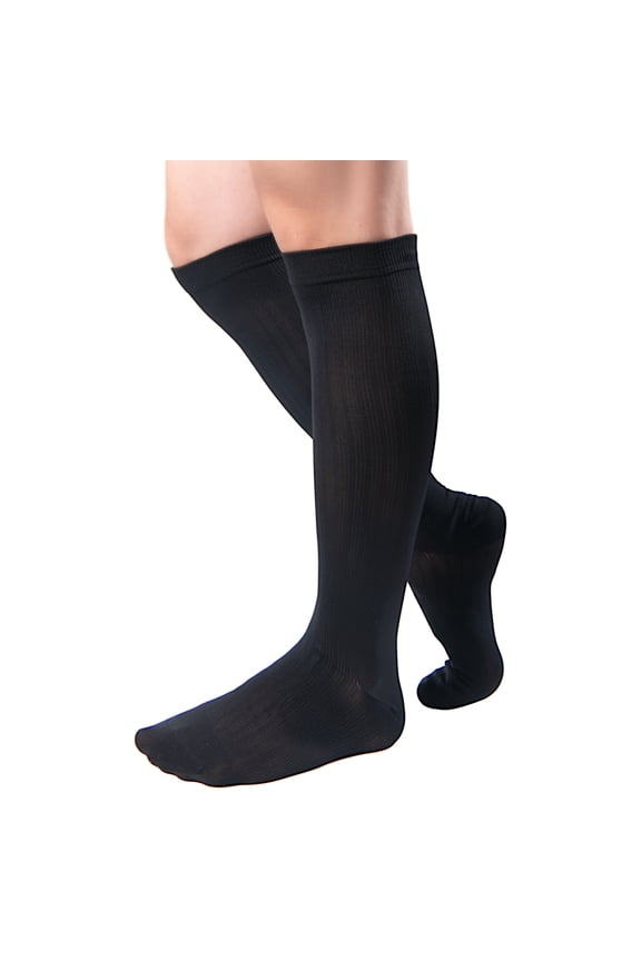 Knee High 8-15 mmHg Graduated Compression Socks 3-Pack Unisex Black, Shoe size 4-10