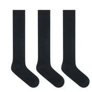 Y2Y2 Men's Knee-High Dress Socks Black 3-Pack Shoe Size 7-12