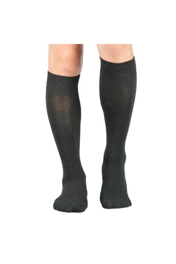 Men's Knee-High Dress Socks Black 3-Pack Shoe Size 7-12