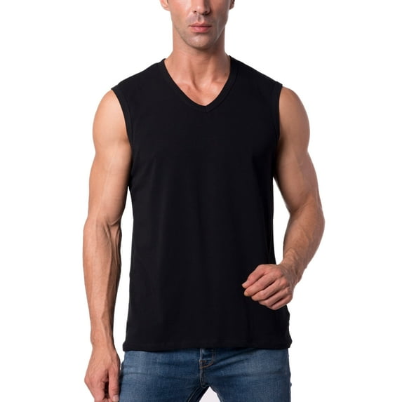 Y2Y2 Men's Sleeveless V-Neck T-Shirt Black S 34"-36"
