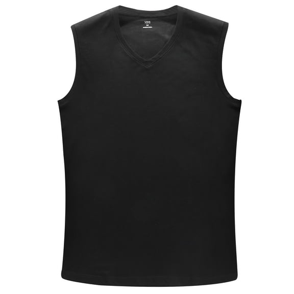 Y2Y2 Men's Sleeveless V-Neck T-Shirt Black XL 46"-48"