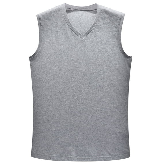 Y2Y2 Men's Sleeveless V-Neck T-Shirt Gray XL 46"-48"