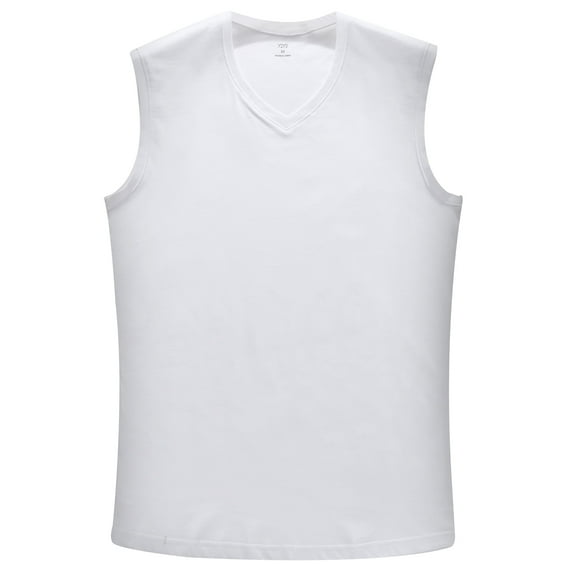 Y2Y2 Men's Sleeveless V-Neck T-Shirt White 3XL 54"-56" Big and Tall